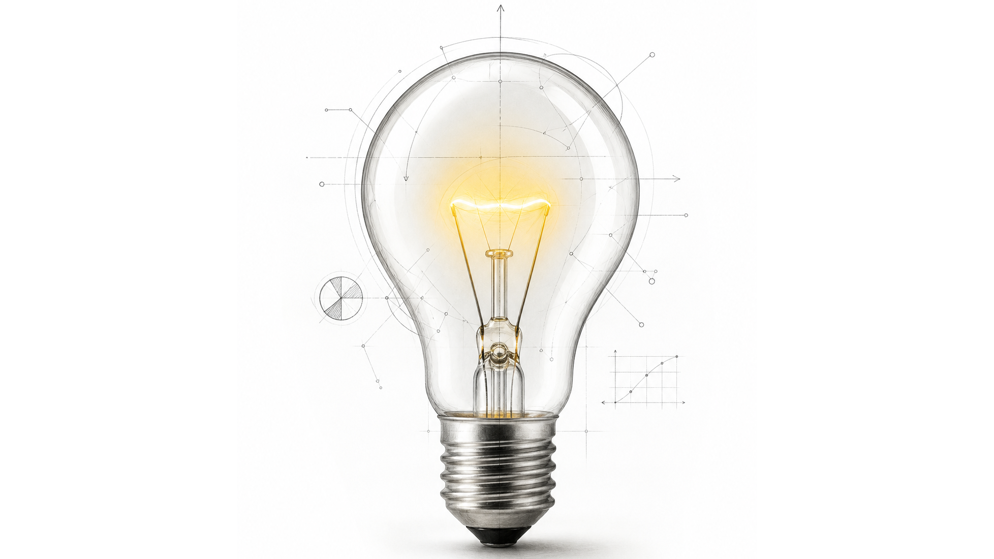 Glühbirne Glühbirne als Symbol für Ideen und digitale Lösungen