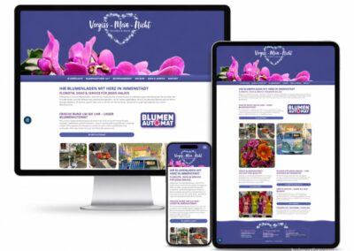 Webdesign für einen Blumenladen mit Blumenautomaten