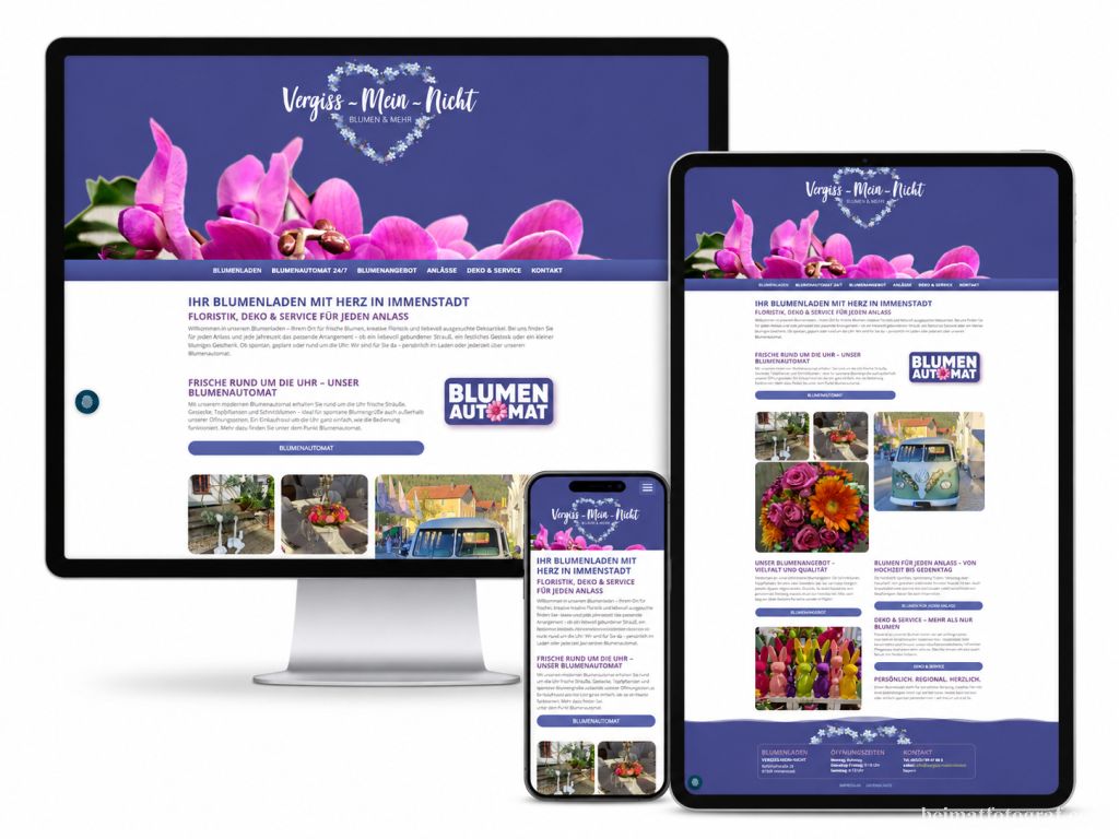 Webdesign für einen Blumenladen mit Blumenautomaten Webdesign für einen Blumenladen mit Blumenautomaten
